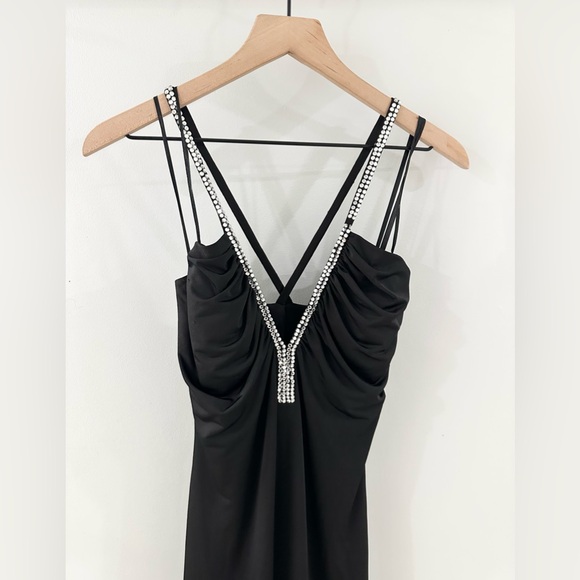 Faviana Jewel Strap Full Length Gown Black Size 11/12 - Picture 2 of 6